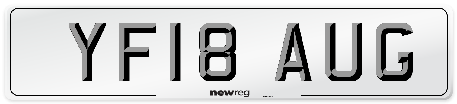 YF18 AUG Number Plate from New Reg